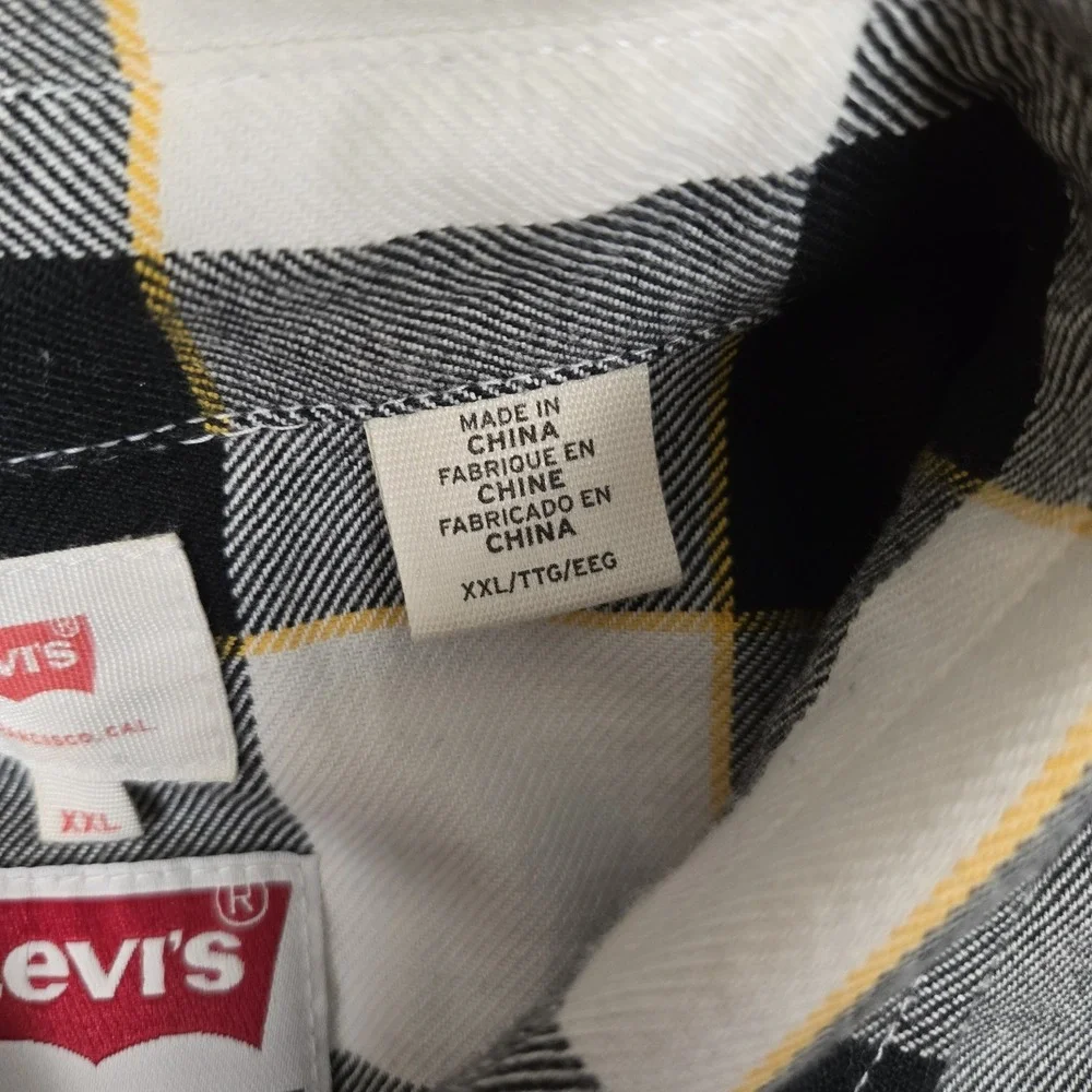 Levis X NBA Shirt Mens 2XL Los Angeles Lakers Long Sleeve Button Up Flannel Snap